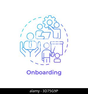 Onboarding blue gradient concept icon Stock Vector