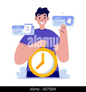 Notifying Appointment Reminder Vector Illustration Stock Vector
