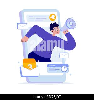 Announcing update notification reminder vector illustration Stock Vector