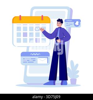 Online Appointment Reminder Application Vector Illustration Stock Vector