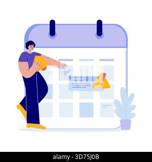 Work Deadline Notification Reminder Vector Illustration Stock Vector