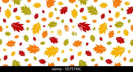 autumn leaves seamless pattern design Stock Vector