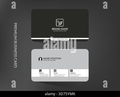 Double-sided business card design template, Creative and clean corporate business card Stock Vector