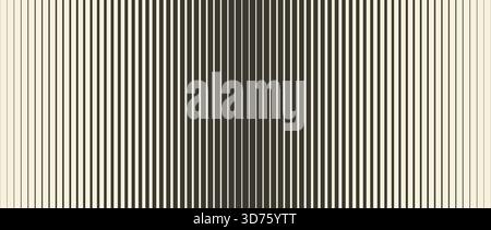 Retro linear halftone gradation texture. Parallel repeating stripe transition background. Fading thick to thin line gradient pattern. Vertical strip wallpaper with Doppler effect concept. Vector Stock Vector