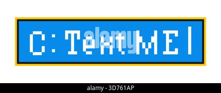 Text me Y2K retro sticker, funky print or label. Vintage nostalgic vector patch, vibe cool sticker. 60s 80s Y2K colorful label or retro funky tag with computer operating system console disk command Stock Vector
