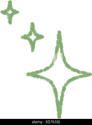 Crayon Outline Star Festive Sparkle Stock Vector