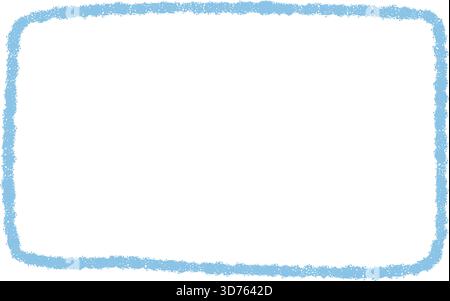 Blue Crayon Organic Rectangle Outline Frame Stock Vector
