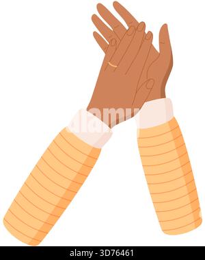 Flat Hands Clapping In Solidarity Stock Vector