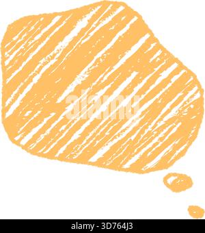 Orange Crayon Scribble Speech Balloon Sketch Stock Vector