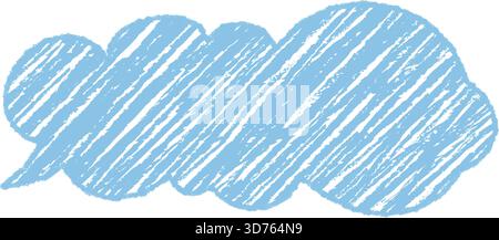 Diagonal Chalk Scribble Cloud Speech Bubble Stock Vector