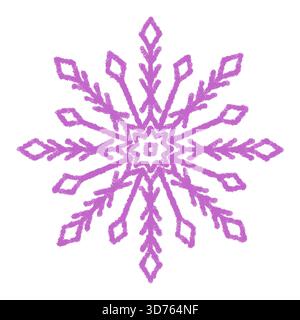 Purple Chalk Snowflake Crystal Symbol Stock Vector