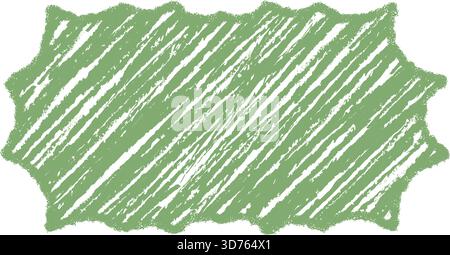 Wavy Crayon Rectangle Border Groovy Retro Stock Vector