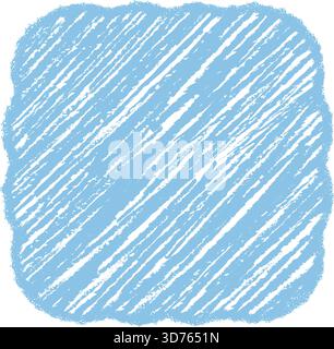 Groovy Blue Rectangle Crayon Sketched Shape Stock Vector