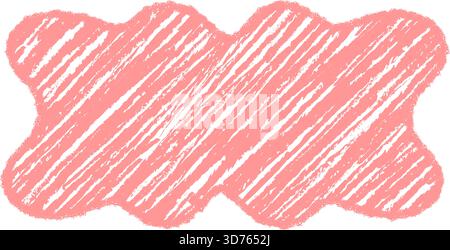 Groovy Crayon Scallop Rectangle Wavy Border Stock Vector