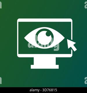 Monitor view icon. Screen eye symbol. Computer look Vector. Digital vision. EPS 10. Stock Vector