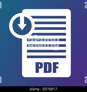 PDF file icon. Document download symbol. Data format Vector. File arrow sign. EPS 10. Stock Vector