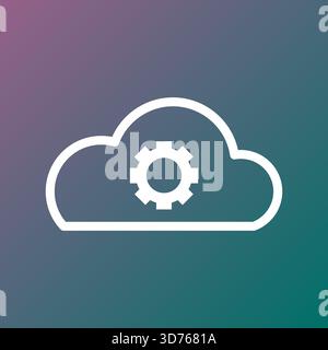 Cloud gear icon. Data setting symbol. Server process Vector. Web storage. EPS 10. Stock Vector