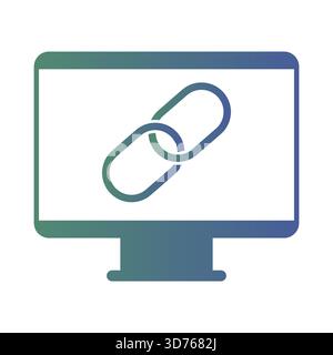 Computer link icon. Screen chain symbol. Connection monitor Vector. Web url. EPS 10. Stock Vector