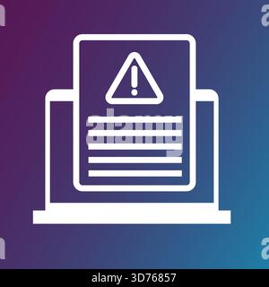 Laptop error icon. Warning screen symbol. Computer alert Vector. System bug glitch. EPS 10. Stock Vector