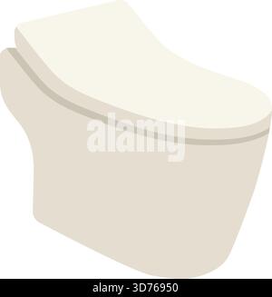 A smooth contemporary toilet bowl shown in side profile with soft blue outline for a sanitary theme Stock Vector