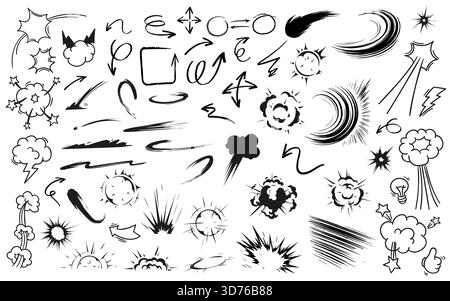 Comic for design packs, typography, gaming graphics, comic overlays, cartoon effects, and vector uploads. Stock Vector