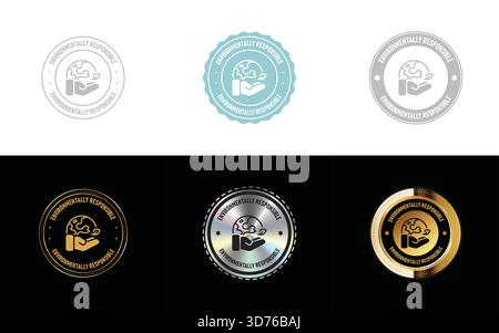 Environmentally Responsible logo. Icon, Stamp, Badge, Seal and Symbol vector Stock Vector
