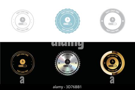 Fast Load Time logo. Icon, Stamp, Badge, Seal and Symbol vector Stock Vector