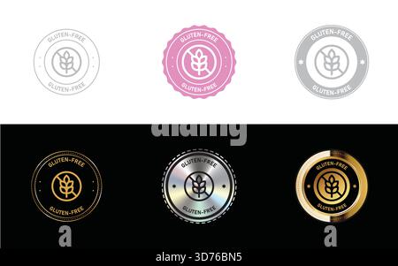 Gluten-Free logo. Icon, Stamp, Badge, Seal and Symbol vector Stock Vector