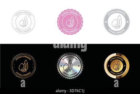 Hypoallergenic logo. Icon, Stamp, Badge, Seal and Symbol vector Stock Vector