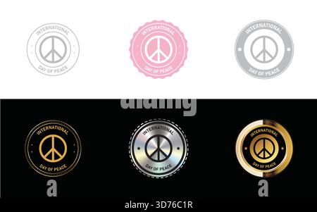 International Day of Peace logo. Icon, Stamp, Badge, Seal and Symbol vector Stock Vector