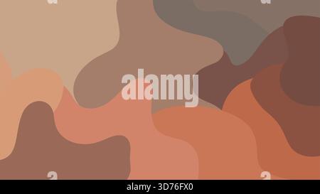 Abstract fluid background with organic blob shapes in earth tones of brown, beige, and terracotta. Camouflage-inspired vector pattern. Stock Vector