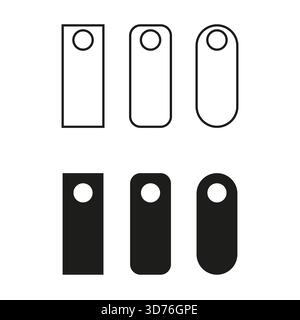 Set six door tags. Hotel hanger Vector form. Blank label element. Room handle sign. EPS 10. Stock Vector