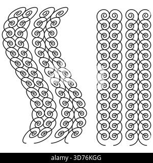 Scroll pattern border. Vertical swirl element. Elegant Vector ornament. Clean white background. EPS 10. Stock Vector