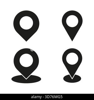 Map pin icon. Location pointer symbol. Navigation element Vector. Simple address figure. EPS 10. Stock Vector