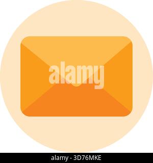Yellow Envelope Icon – Modern Email, Message, Letter and Notification Symbol in Flat Style for Communication, Apps and Digital Interfaces Stock Vector