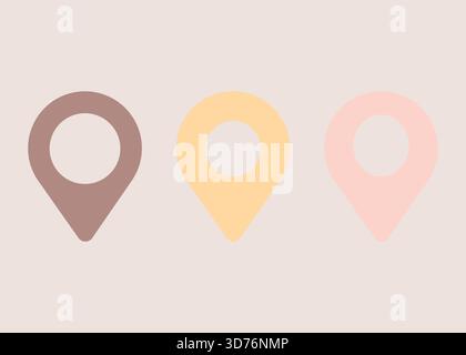 Minimal Location Pin Flat Icon Isolated on White Background Stock Vector