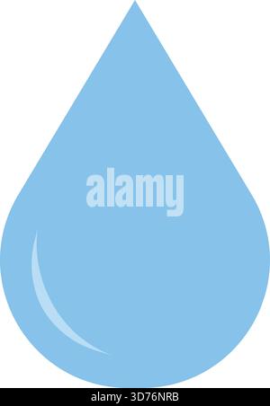 Blue Water Drop Icon – Clean Liquid Droplet Symbol for Hydration, Purity, Environment, Rain, Plumbing, Filtration, Ecology and Nature Concepts Stock Vector