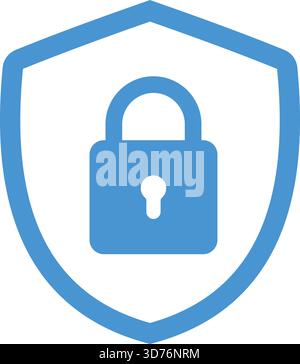 Security shield with padlock icon isolated on white background Stock Vector