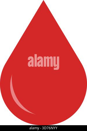 Red blood drop icon isolated on white background Stock Vector