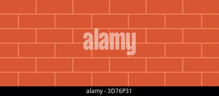 Red brick wall seamless texture construction background Stock Vector