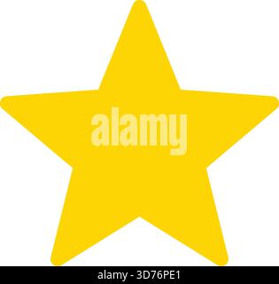 Yellow star icon vector simple five point star symbol Stock Vector