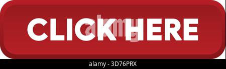 Red click here button vector web call to action button design Stock Vector