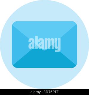 Blue envelope mail icon vector simple email message symbol Stock Vector