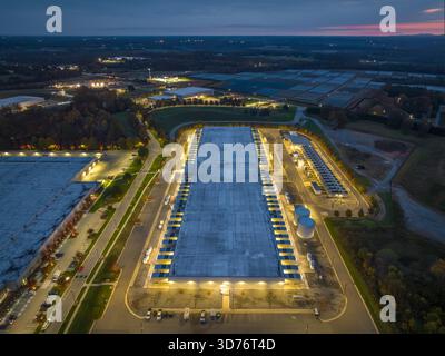 Technology Company Data Center with Solar Array, NC Stock Photo