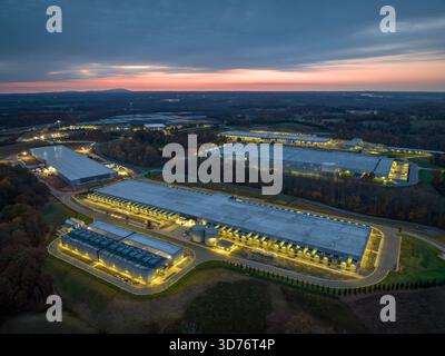 Technology Company Data Center with Solar Array, NC Stock Photo