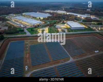 Technology Company Data Center with Solar Array, NC Stock Photo