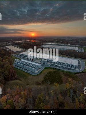 Technology Company Data Center with Solar Array, NC Stock Photo