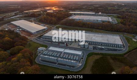 Technology Company Data Center with Solar Array, NC Stock Photo