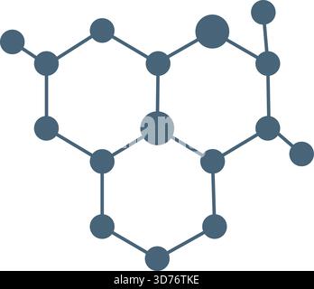 Molecule Network Structure – Scientific Chemistry Diagram with Connected Nodes for Biotechnology, Research, Science Education and Future Technology Th Stock Vector