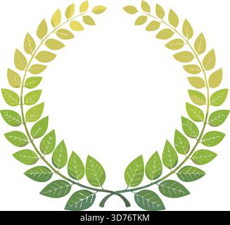 Green Laurel Wreath Award Emblem – Victory and Achievement Symbol for Success, Champion Recognition, Ceremonial Certificates and Elegant Graphic Desig Stock Vector